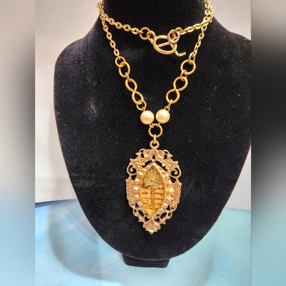 Vintage Jewelry - Vintage Steampunk Goldtone Necklace